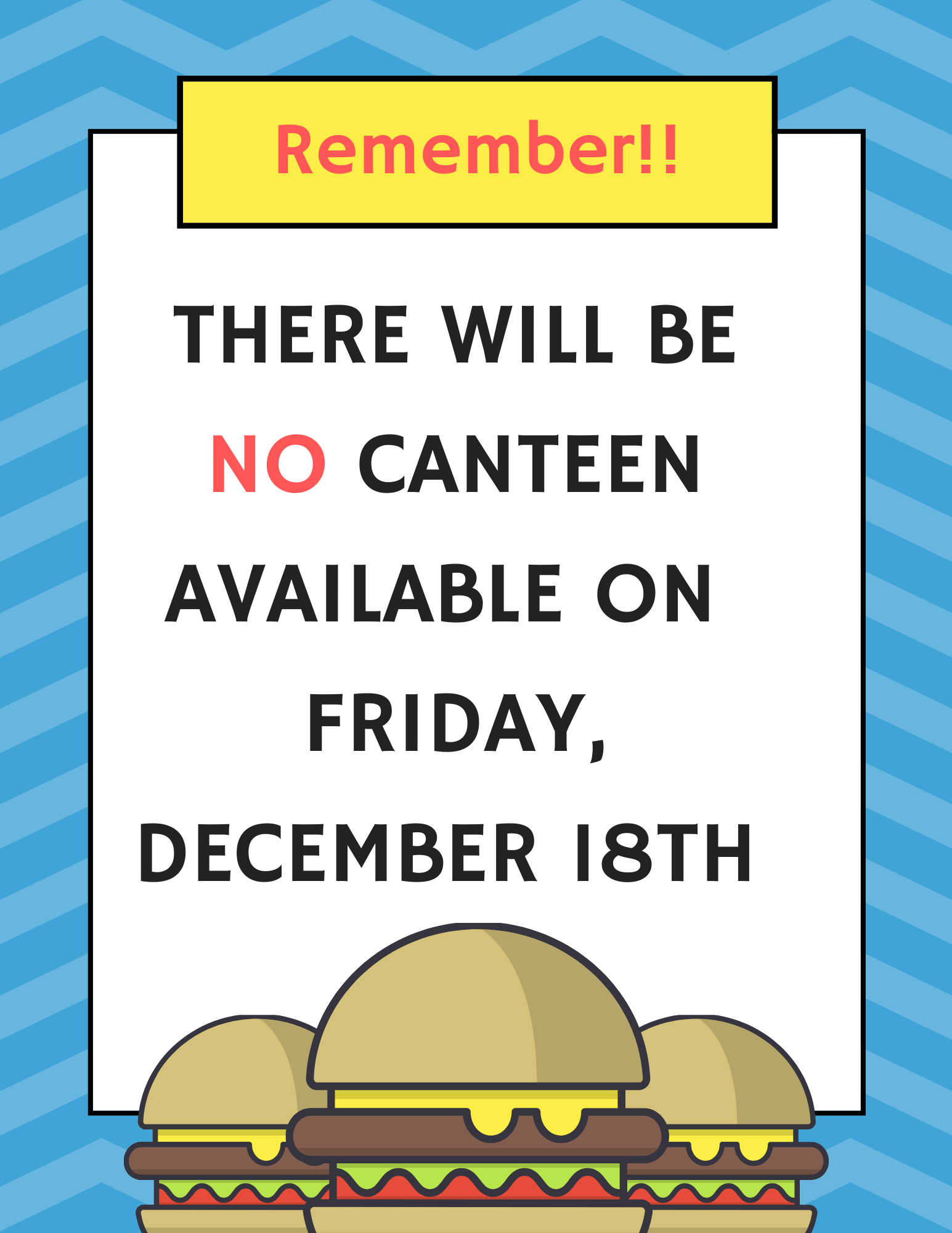 no canteen